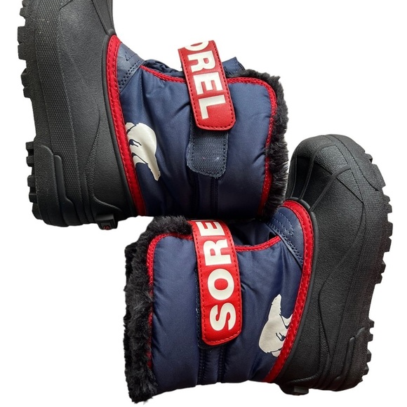 NWT Sorel Blue & Red Children Snow Commanders Boots 13 - Picture 4 of 5